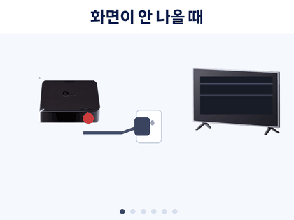 셋톱박스 전원 코드를 뽑고 1분 기다린 뒤 다시 꽂는 순서